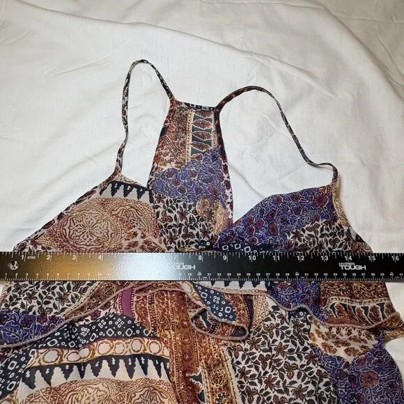City Triangles Maxi Halter Dress Size‎ Small Patchwork Tribal Boho Lined - Picture 5 of 10